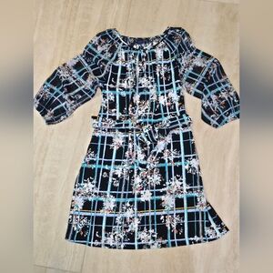 Kaari Blue Floral Long Sleeve Dress